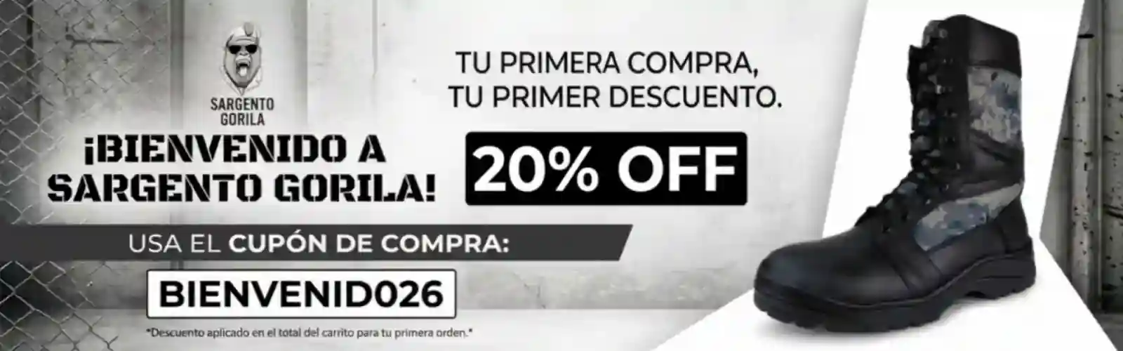 20% de descuento en la primera compra.